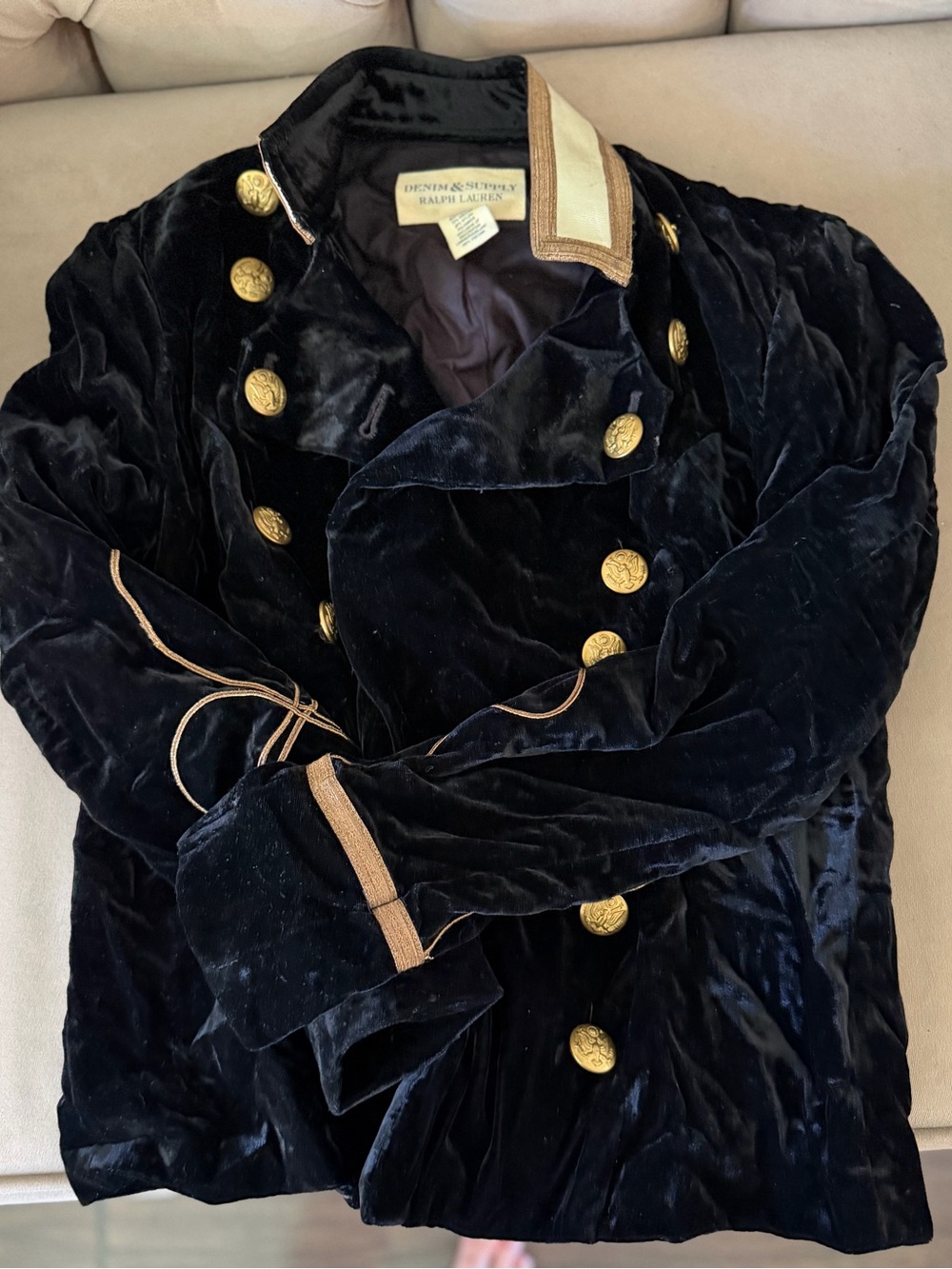 Vintage Denim & Supply Ralph Lauren velvet military jacket - Picture 5 of 6
